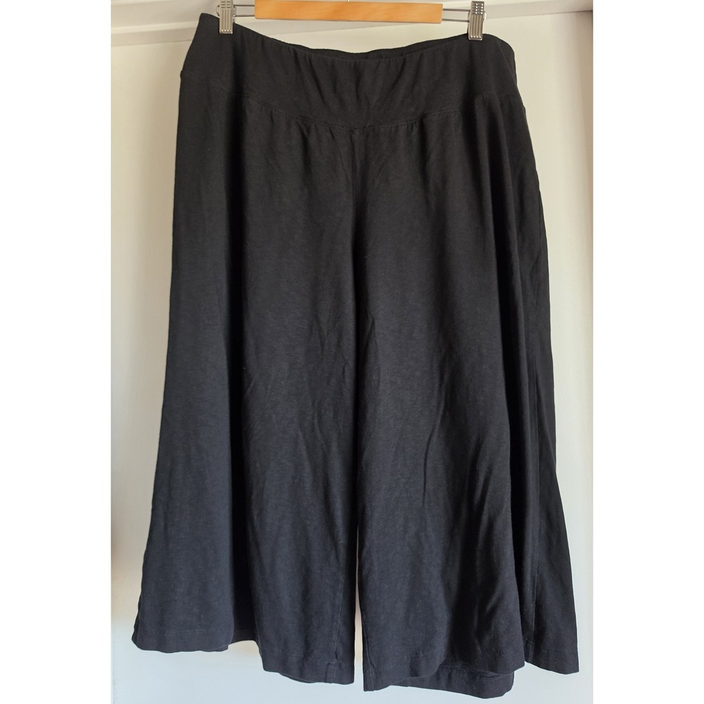 PureJill Women's L Black Casual Cropped Pants Trousers Slacks Capri Gauchos